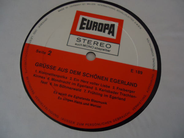 Eghalanda Blasmusik ‎– Grüße Aus Dem Schönen Egerland [Import]